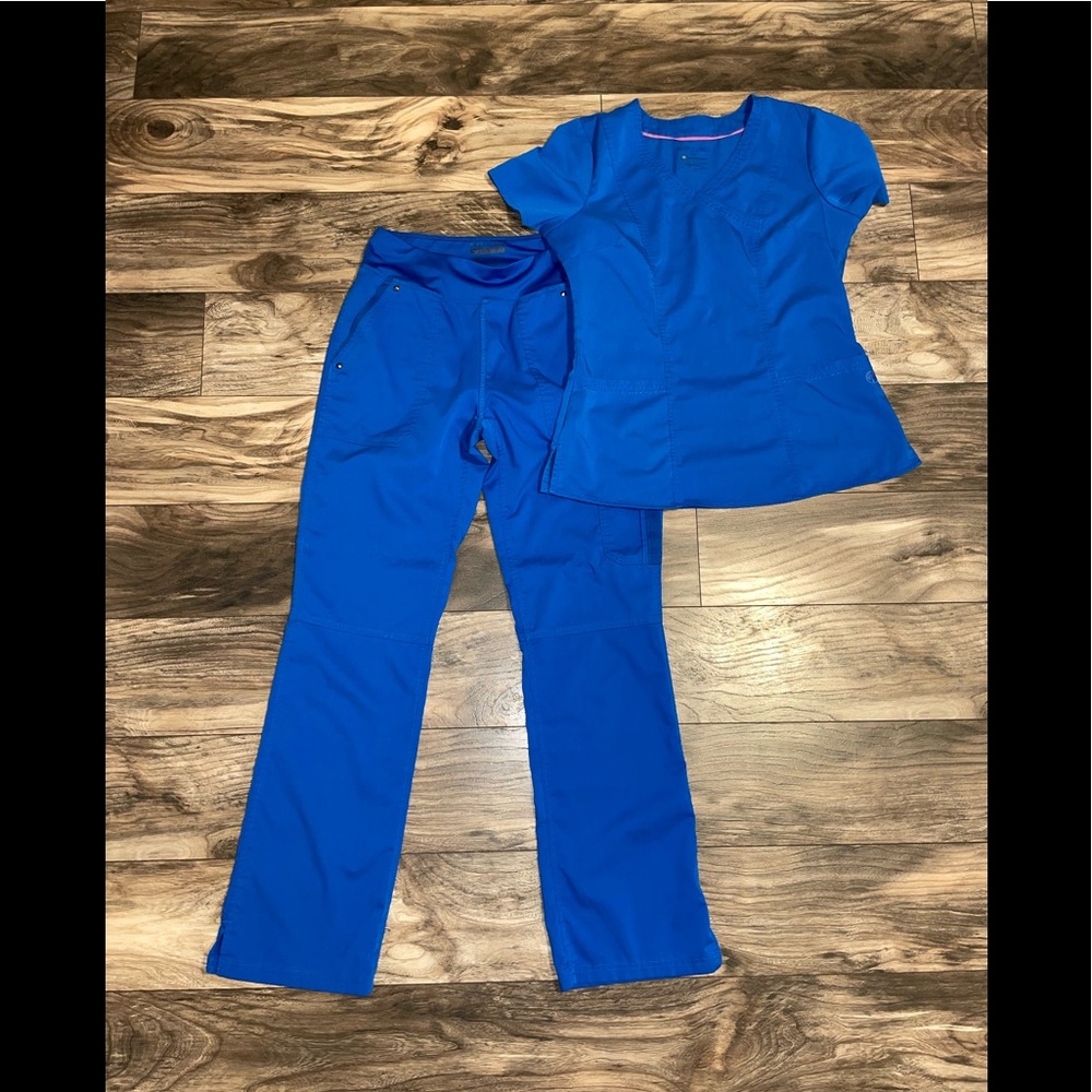 Purple label royal blue scrub set